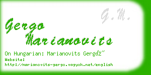 gergo marianovits business card